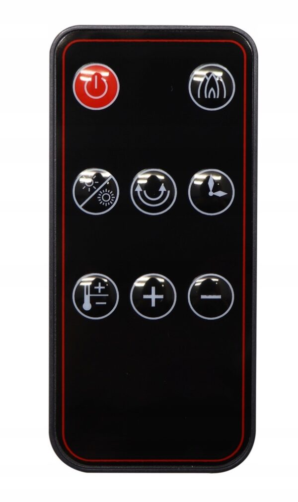 Semineu electric, 2000W, 2 trepte, cu termostat si telecomanda, timer, dispay LED - Image 3