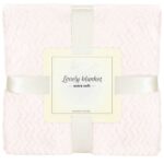 Bolyhos takaró 2 személyes, kétoldalas, texturált, 200x220cm, halvány rózsaszín