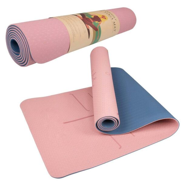 Saltea pentru antrenament, yoga, fitness, aerobic, pilates, exercitii la sol, 183x61cm, roz - Image 4