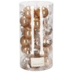 Karácsonyi gömbdísz készlet Inedit, 30 darab, 6 cm, átlátszó és arany