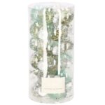 Inedit karácsonyi gömbszett, 24 darab, 5 cm, átlátszó és zöld