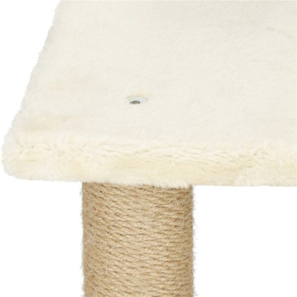 Ansamblu de joaca pentru pisici, cu loc pentru zgariat, minge, 65cm, crem - Image 3