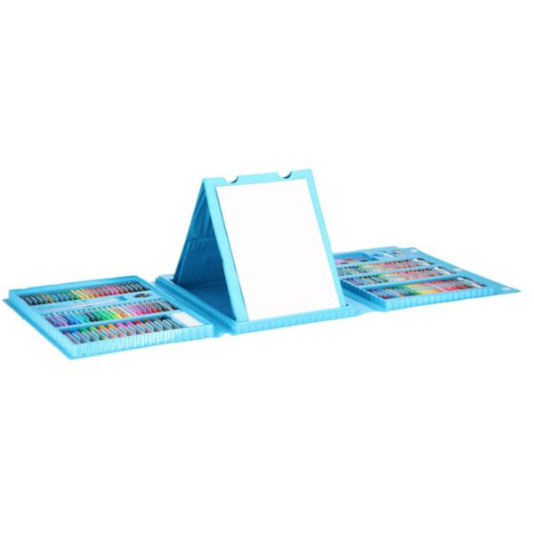 Set de pictura si desen pentru copii, 208 de piese, trusa plastic albastru - Image 20