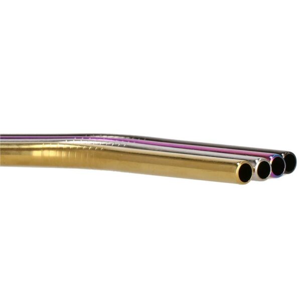 8 db tarka fém szívószál készlet, többször használható, tároló tokkal és tisztítókefével, 215x6 mm - Image 20
