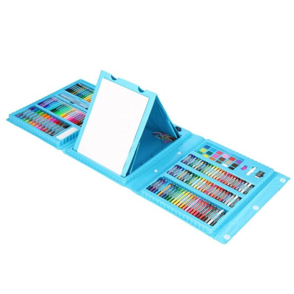 Set de pictura si desen pentru copii, 208 de piese, trusa plastic albastru - Image 22