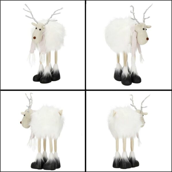 Karácsonyi figura, fehér rénszarvas sállal, magassága 48cm - Image 22