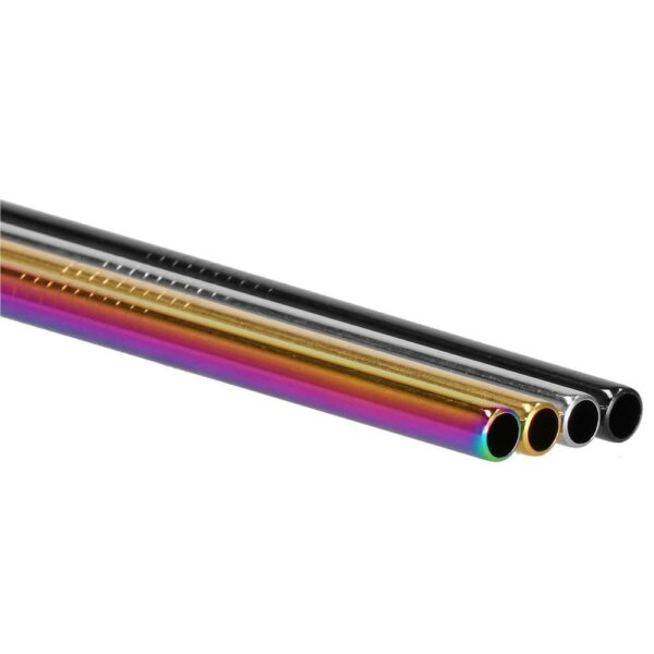 8 db tarka fém szívószál készlet, többször használható, tároló tokkal és tisztítókefével, 215x6 mm - Image 22