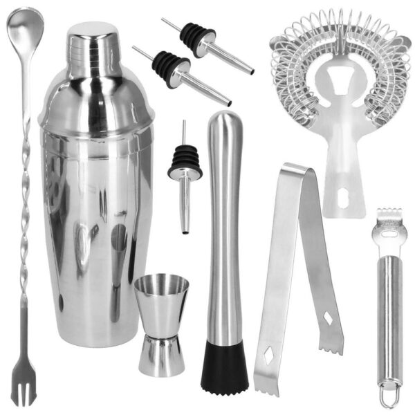 Cocktail Shaker készlet pultosoknak 550 ml, KI24, bambusz tartóval, 11 darab - Image 23