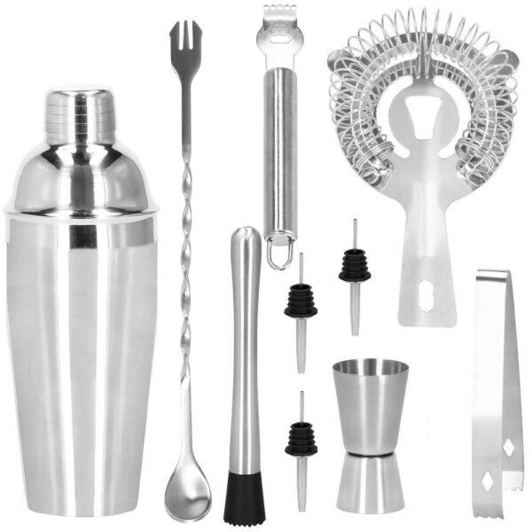 Cocktail Shaker készlet pultosoknak 550 ml, KI24, bambusz tartóval, 11 darab - Image 24