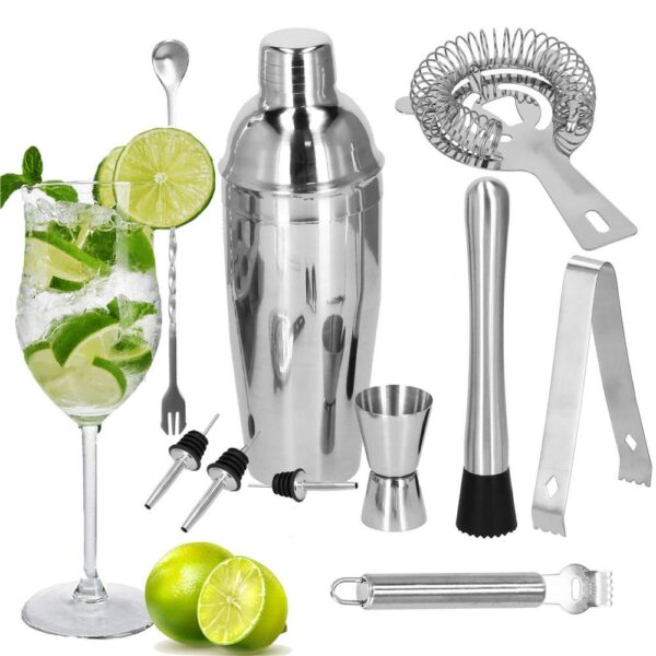 Cocktail Shaker készlet pultosoknak 550 ml, KI24, bambusz tartóval, 11 darab - Image 27