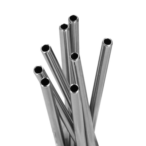 8 db ezüst fém szívószál készlet, újrafelhasználható, tároló tokkal és tisztítókefével, 215x6 mm - Image 28