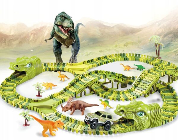 Dinosaur Park autópálya, 240 darabos, 360 cm-es konfigurálható pályával - Image 2