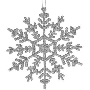 Hópehely karácsonyfadísz, 3 db-os készlet, 12cm, ezüst
