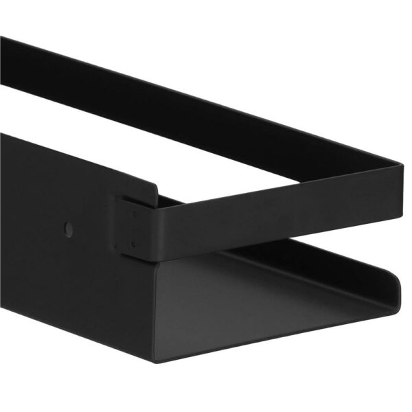 Raft de baie cu 2 sisteme instalare pe perete, aluminiu, 50x10x6cm, negru - Image 4