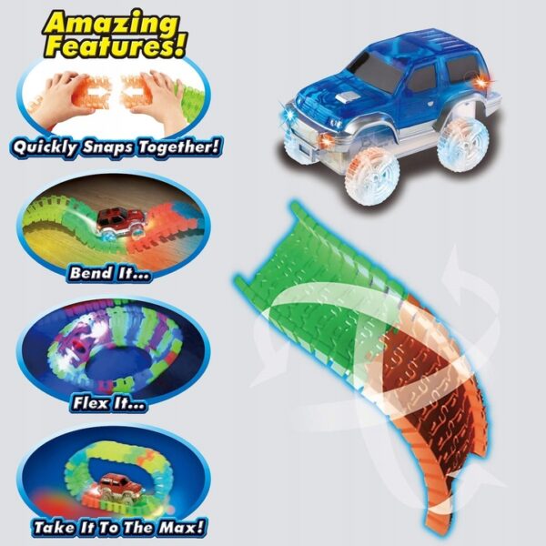 Circuit masinute Magic Tracks, cu 165 de piese, pista iluminata configurabila - Image 4