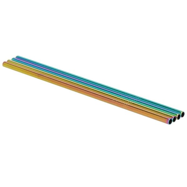 8 db tarka fém szívószál (holo) készlet, újrafelhasználható, tároló tokkal és tisztítókefével, 215x6 mm - Image 3