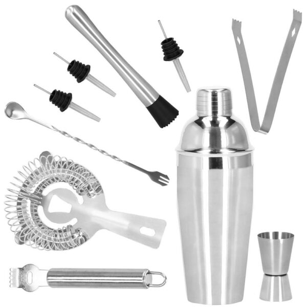 Cocktail Shaker készlet pultosoknak 550 ml, KI24, bambusz tartóval, 11 darab - Image 35