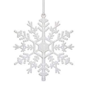 Hópehely karácsonyfadísz, 3 db-os készlet, 12cm, fehér