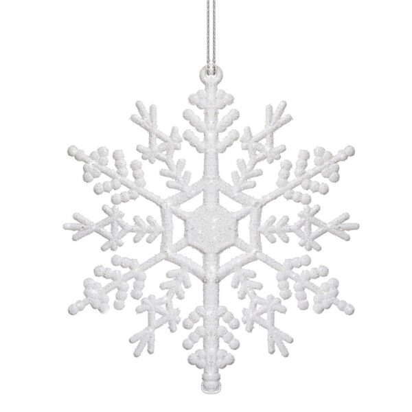 Hópehely karácsonyfadísz, 3 db-os készlet, 12cm, fehér