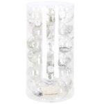 Set globuri de Craciun Inedit, 30 bucati, 7cm, transparente si argintiu