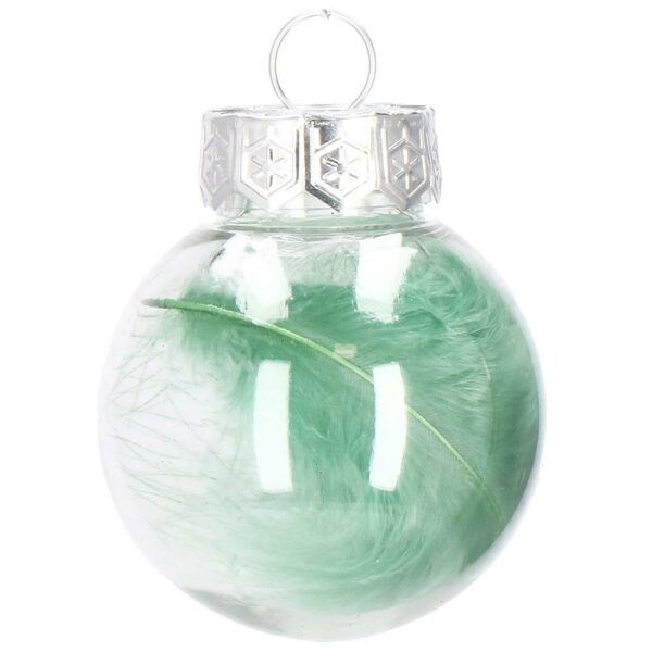 Set globuri de Craciun Inedit, 24 bucati, 5cm, transparente si verde - Image 4
