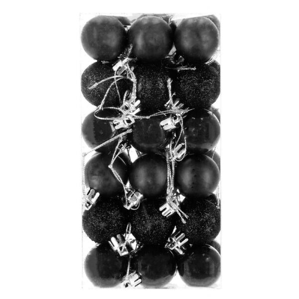 Set globuri de Craciun, 36 bucati, 3 modele, 3cm, negru - Image 4