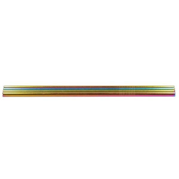 8 db tarka fém szívószál (holo) készlet, újrafelhasználható, tároló tokkal és tisztítókefével, 215x6 mm - Image 4