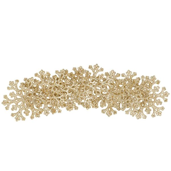 Hópehely karácsonyfadísz, 8 db-os készlet, 8cm, arany - Image 6
