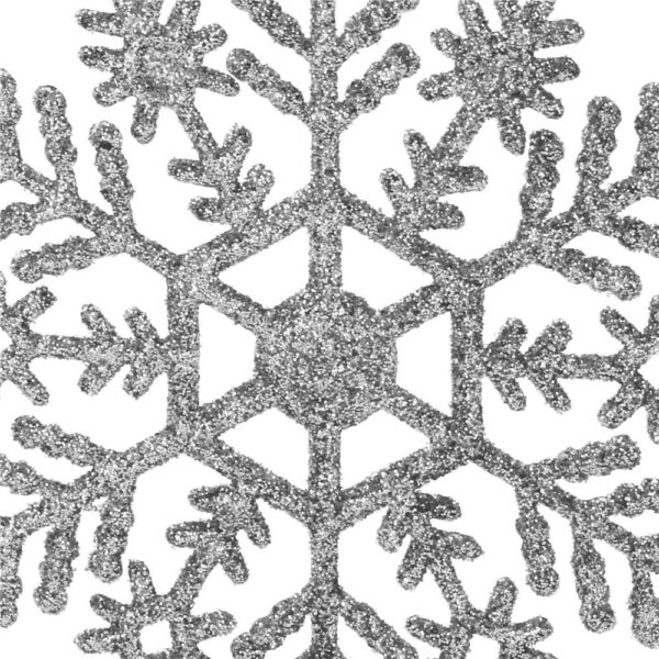 Hópehely karácsonyfadísz, 12 db-os készlet, 10cm, ezüst - Image 5