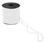 Gyöngyfüzér karácsonyfához, 10 méter, fehér