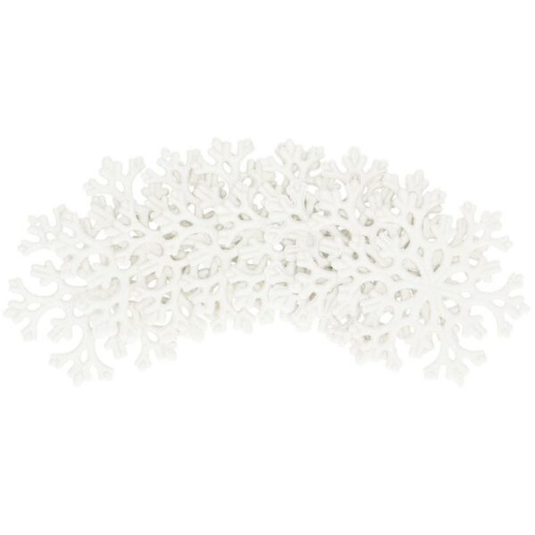 Decoratiune brad fulg de zapada, set 8 bucati, 8cm, alb - Image 6