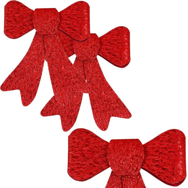 2 db-os karácsonyfa díszkészlet, masni, 18cm, piros - Image 6