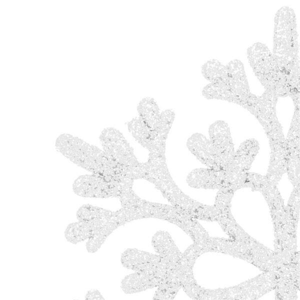 Decoratiune brad fulg de zapada, set 12 bucati, 9-10cm, alb - Image 6
