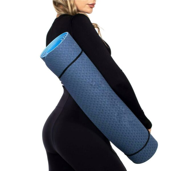 Saltea pentru antrenament, yoga, fitness, aerobic, pilates, exercitii la sol, 183x61cm, albastru - Image 7