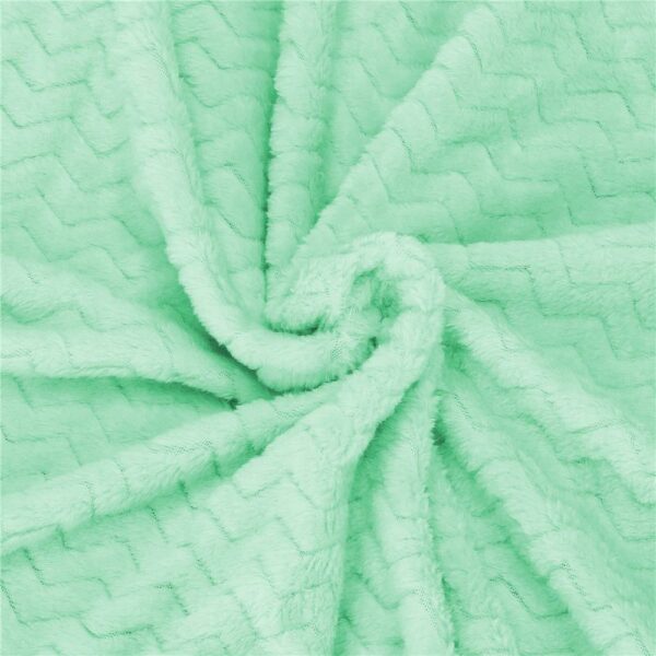 Bolyhos takaró 2 személyes, 2 lány részére, texturált, 200x220cm, zöld - Image 5