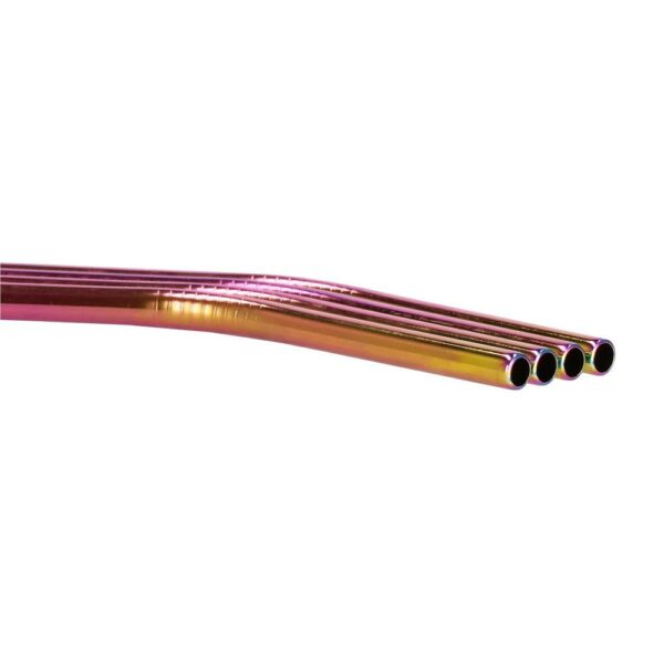 8 db tarka fém szívószál (holo) készlet, újrafelhasználható, tároló tokkal és tisztítókefével, 215x6 mm - Image 5