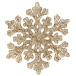 Hópehely karácsonyfadísz, 8 db-os készlet, 8cm, arany