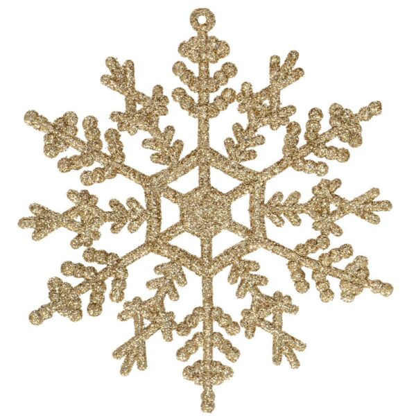 Hópehely karácsonyfadísz, 3 db-os készlet, 12cm, arany