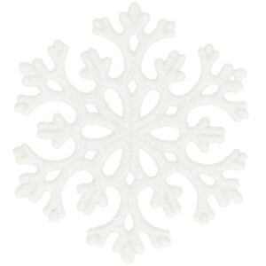 Decoratiune brad fulg de zapada, set 8 bucati, 8cm, alb