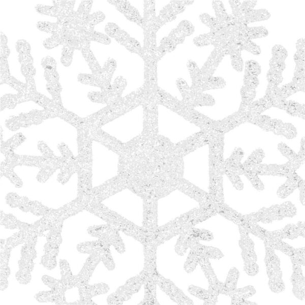Decoratiune brad fulg de zapada, set 12 bucati, 9-10cm, alb - Image 7