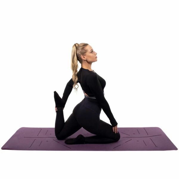 Saltea pentru antrenament, yoga, fitness, aerobic, pilates, exercitii la sol, 183x61cm, violet - Image 9