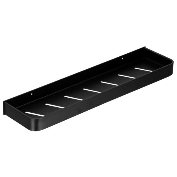 Fürdőszobapolc 2 falra szerelhető rendszerrel, alumínium, 50x12x4cm, fekete - Image 6