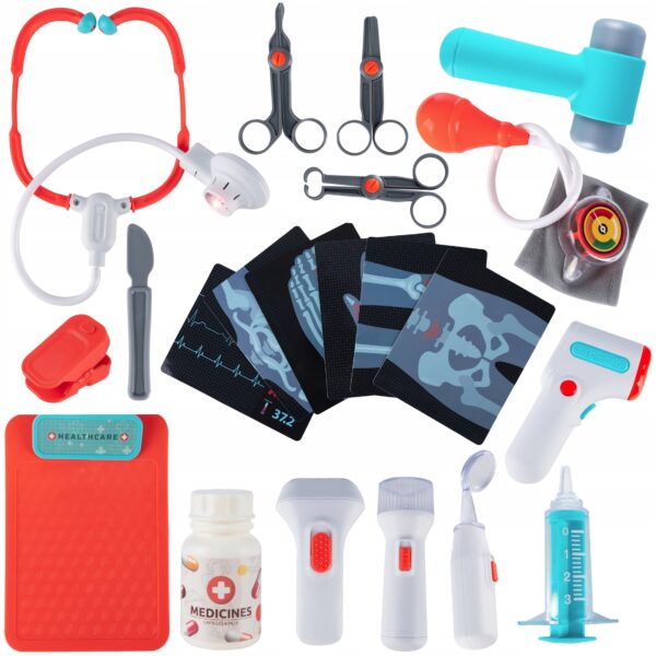 Set de joaca, carucior medical cu aparatura si instrumente, cu sunete si lumini - Image 7