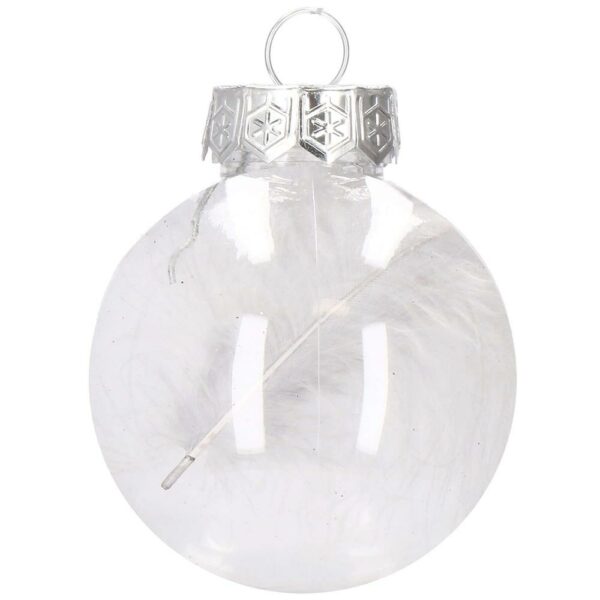 Set globuri de Craciun Inedit, 30 bucati, 6cm, transparente si argintiu - Image 8