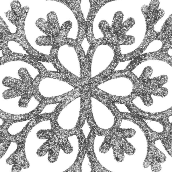 Hópehely karácsonyfadísz, 12 db-os készlet, 10cm, ezüst - Image 7