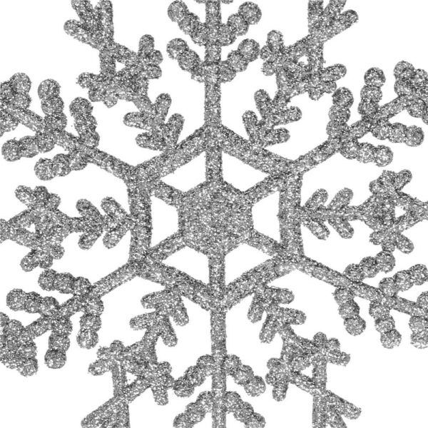 Hópehely karácsonyfadísz, 3 db-os készlet, 12cm, ezüst - Image 7
