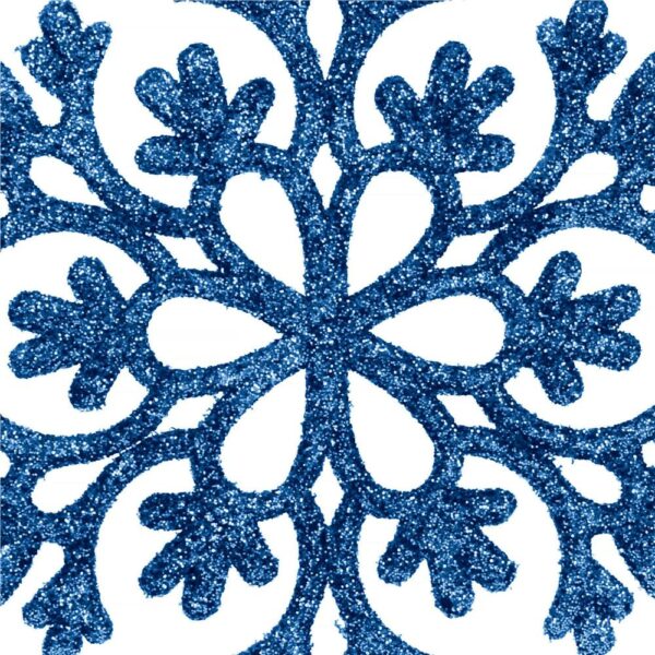 Hópehely karácsonyfadísz, 12 db-os készlet, 10cm, kék - Image 8