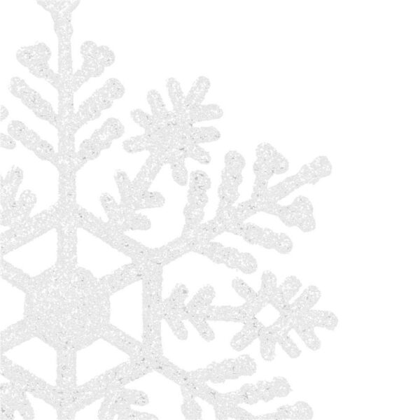Decoratiune brad fulg de zapada, set 12 bucati, 9-10cm, alb - Image 8