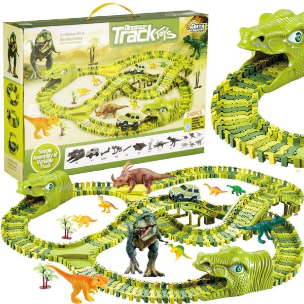 Circuit masinute Dinosaur Park, cu 240 de piese, pista configurabila - Image 7