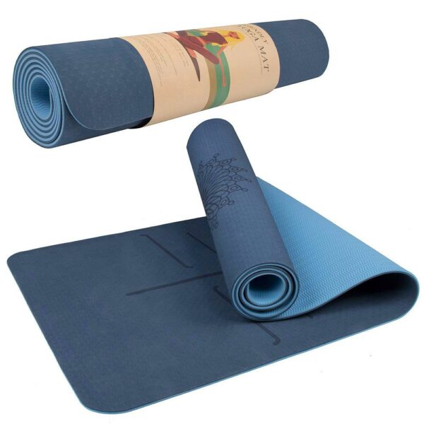 Saltea pentru antrenament, yoga, fitness, aerobic, pilates, exercitii la sol, 183x61cm, albastru - Image 9